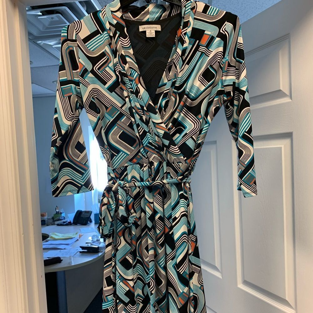 Liz Claiborne Vintage Faux Wrap 70’s Style Dress M
